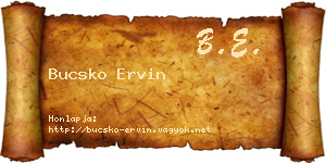 Bucsko Ervin névjegykártya