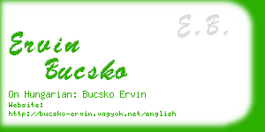 ervin bucsko business card